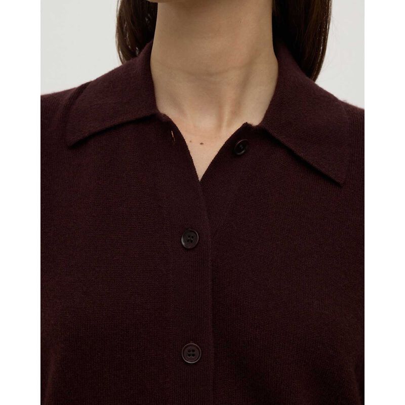 Assembly Label Wool Cashmere Knit Cardigan Dark Merlot image number 2